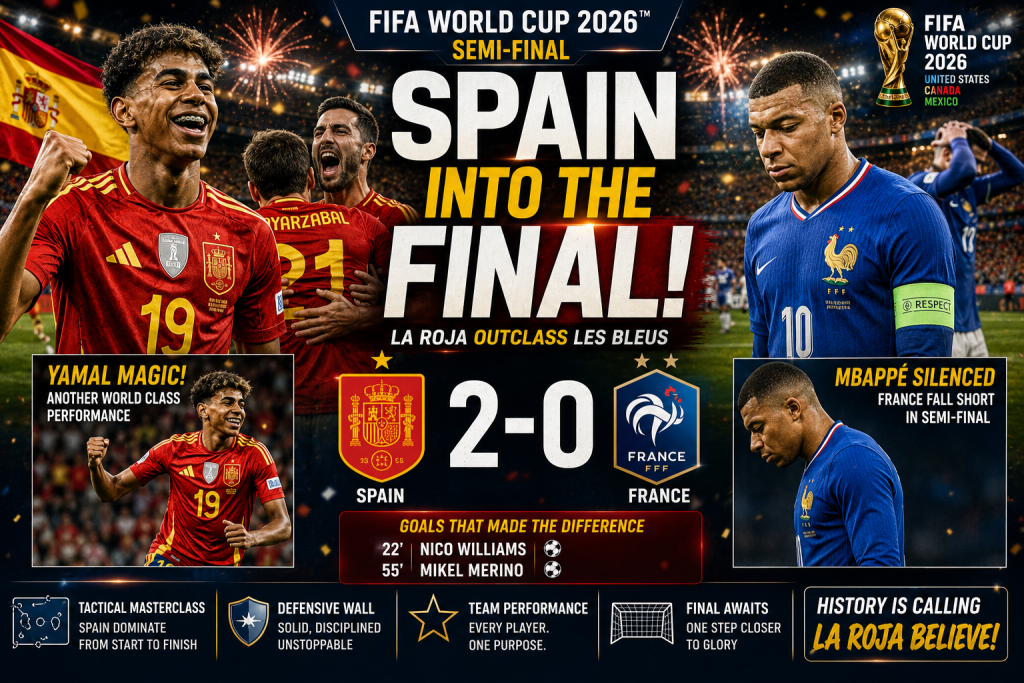 Spain 2–0 France: La Roja Outclass Les Bleus to Book a Historic Place in the FIFA World Cup 2026 Final