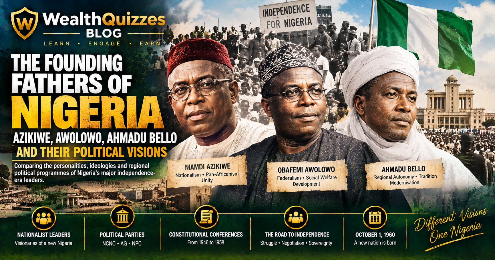 THE FOUNDING FATHERS OF NIGERIA: AZIKIWE, AWOLOWO, AHMADU BELLO AND THEIR POLITICAL VISIONS